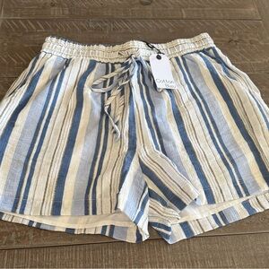 NWT Cotton Bleu Lined Shorts with Pockets Sz Med Linen Feel Beach